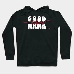 Sticker Quote Saying Good Vibes Mama Print Hoodie